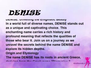 Denize Meaning Of Denise In The Bible - Bible Paradise